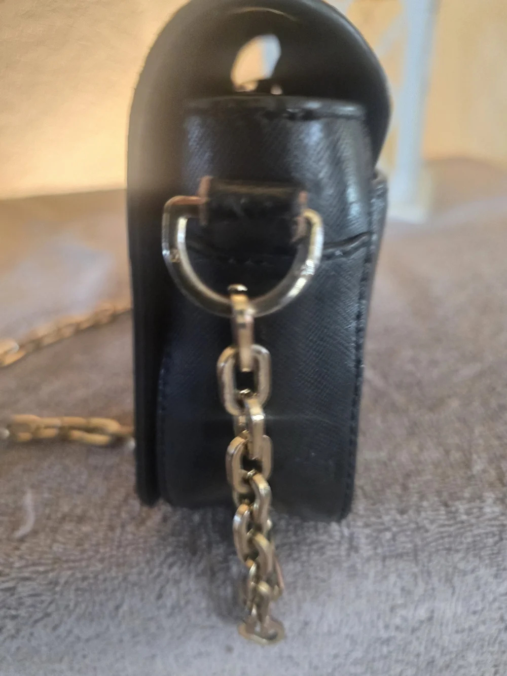 Tory Burch Black Leather Chain-Accent Crossbody
